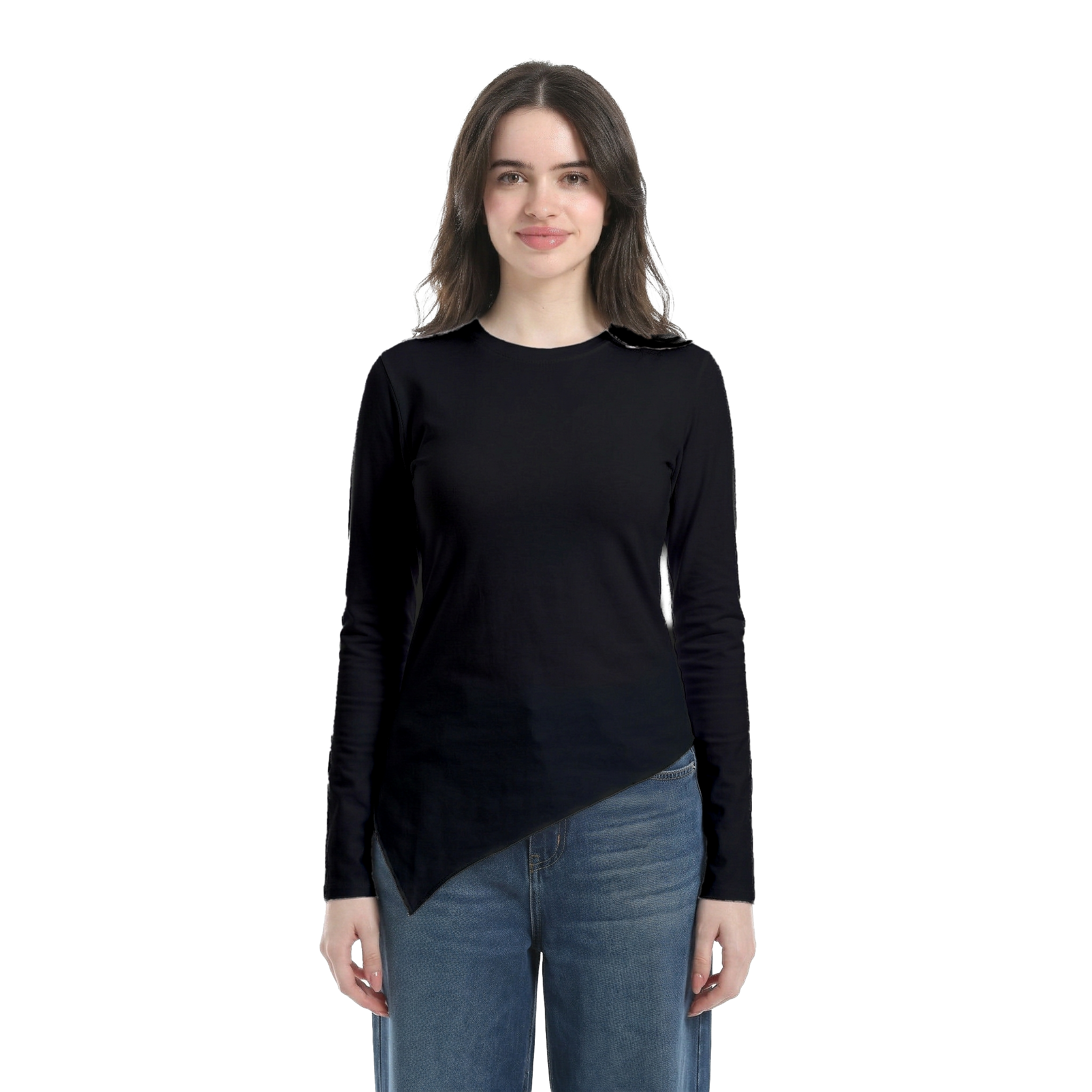 Crew neck long sleeve top