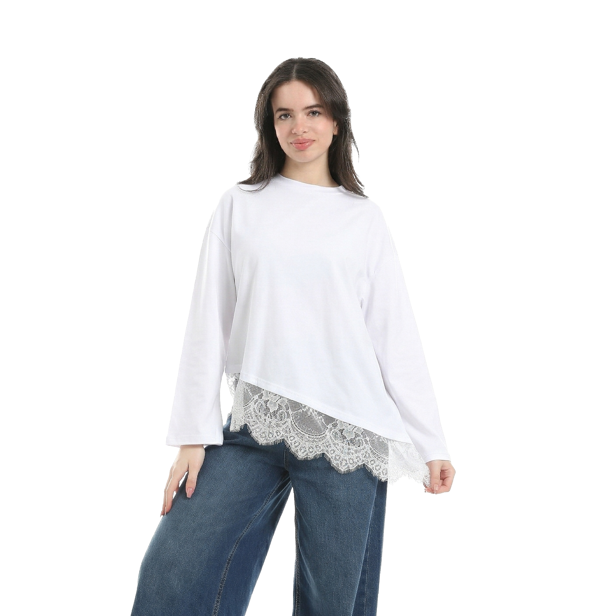 Crew neck long sleeve top