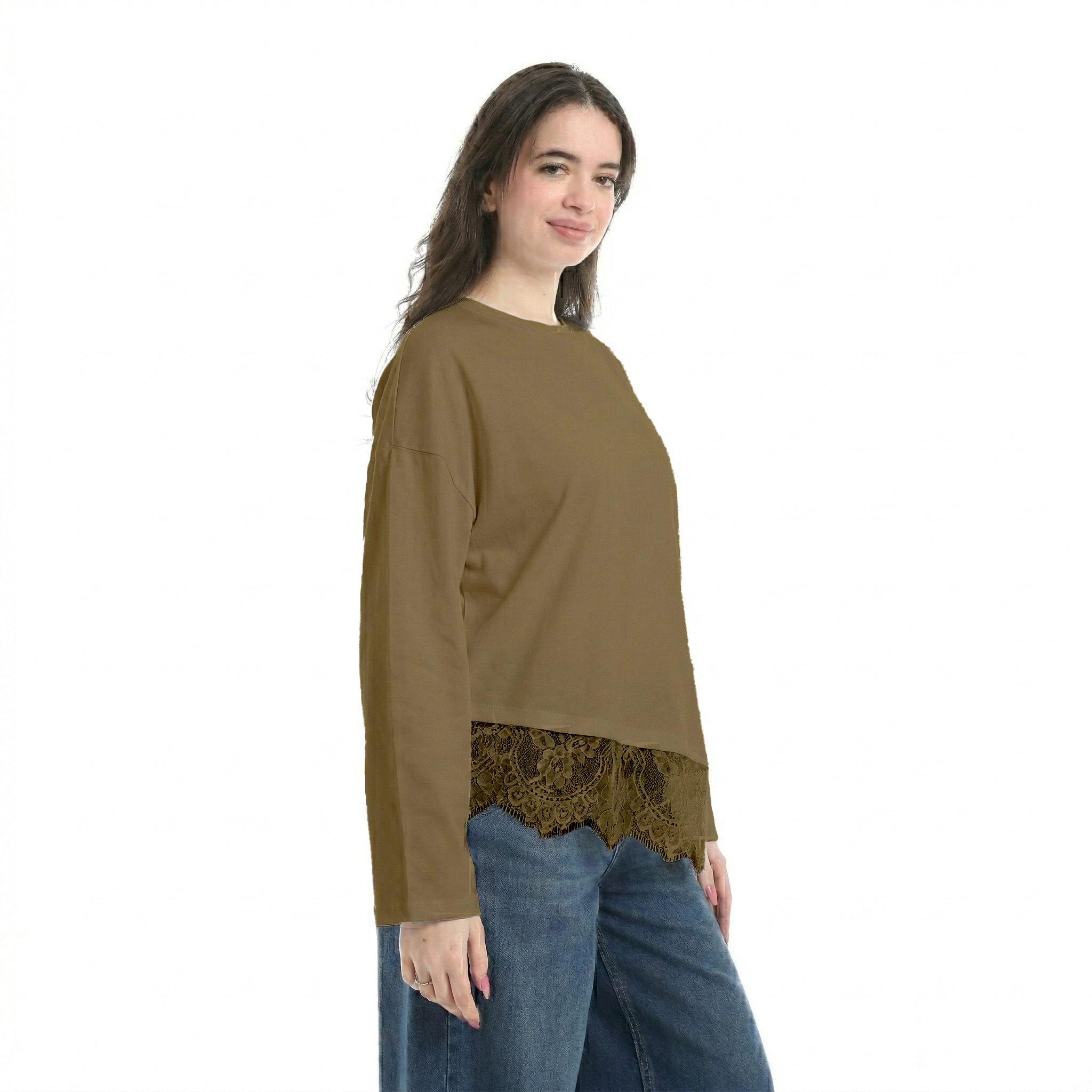 Crew neck long sleeve top