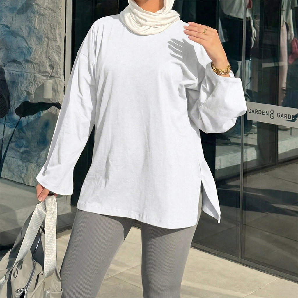 Crew neck long sleeve top