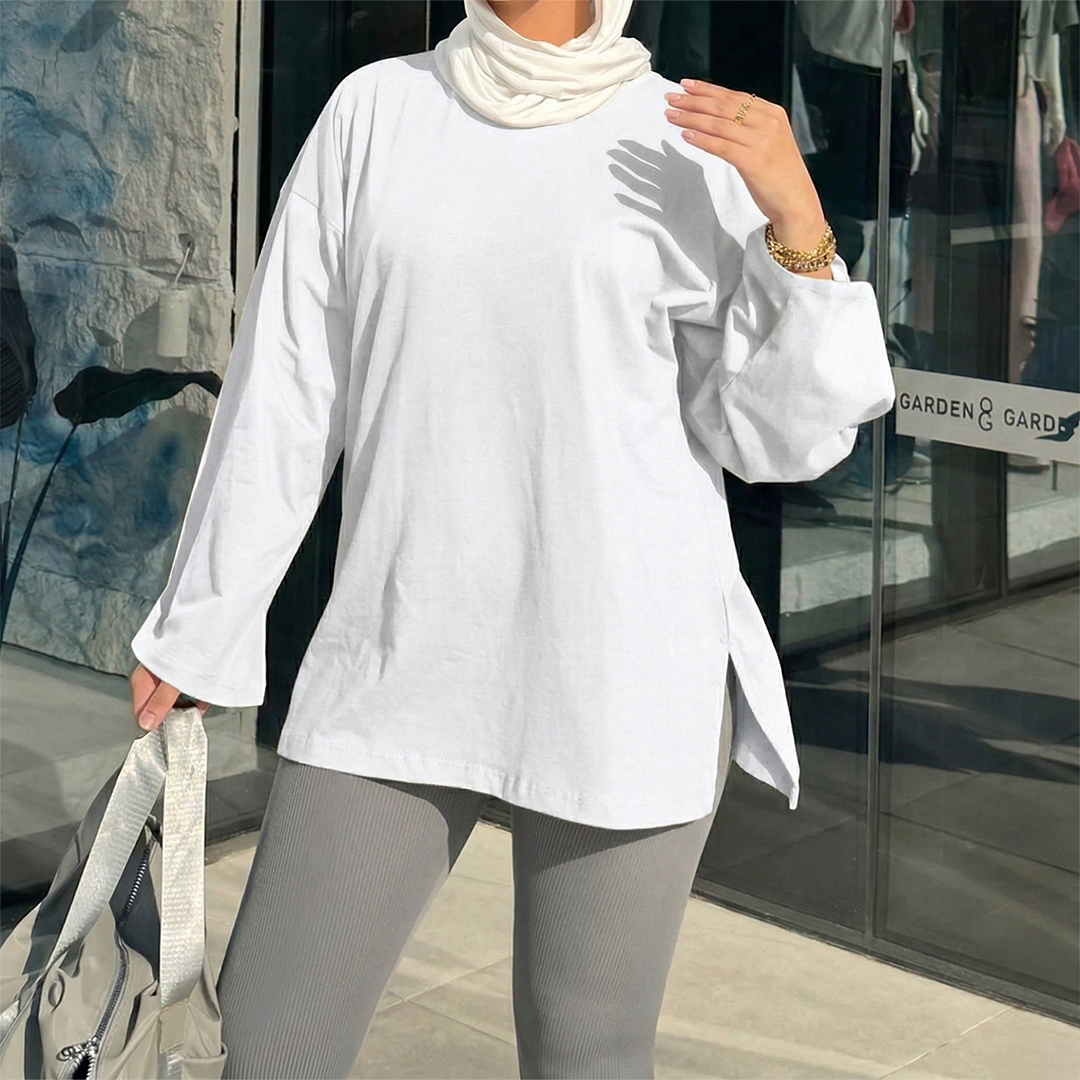 Crew neck long sleeve top