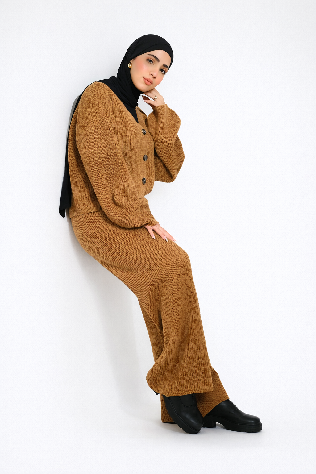 MILANO KNIT SUIT (BROWN)