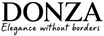 DONZA logo with tagline 'Elegance without borders' on a white background