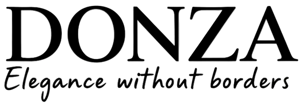 DONZA logo with tagline 'Elegance without borders' on a white background