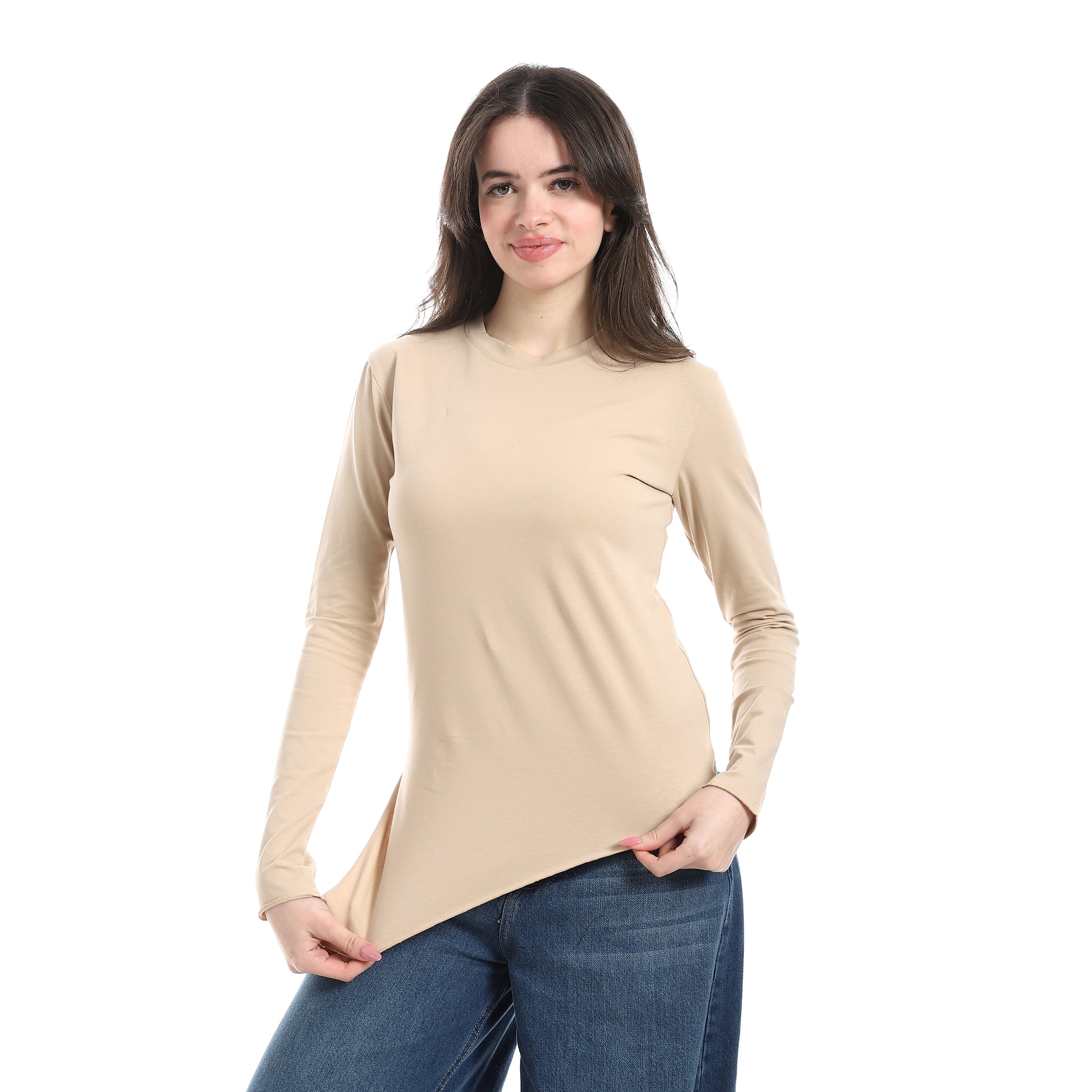 Crew neck long sleeve top