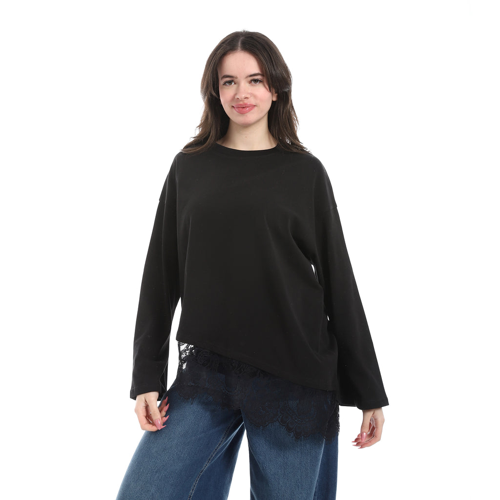 Crew neck long sleeve top