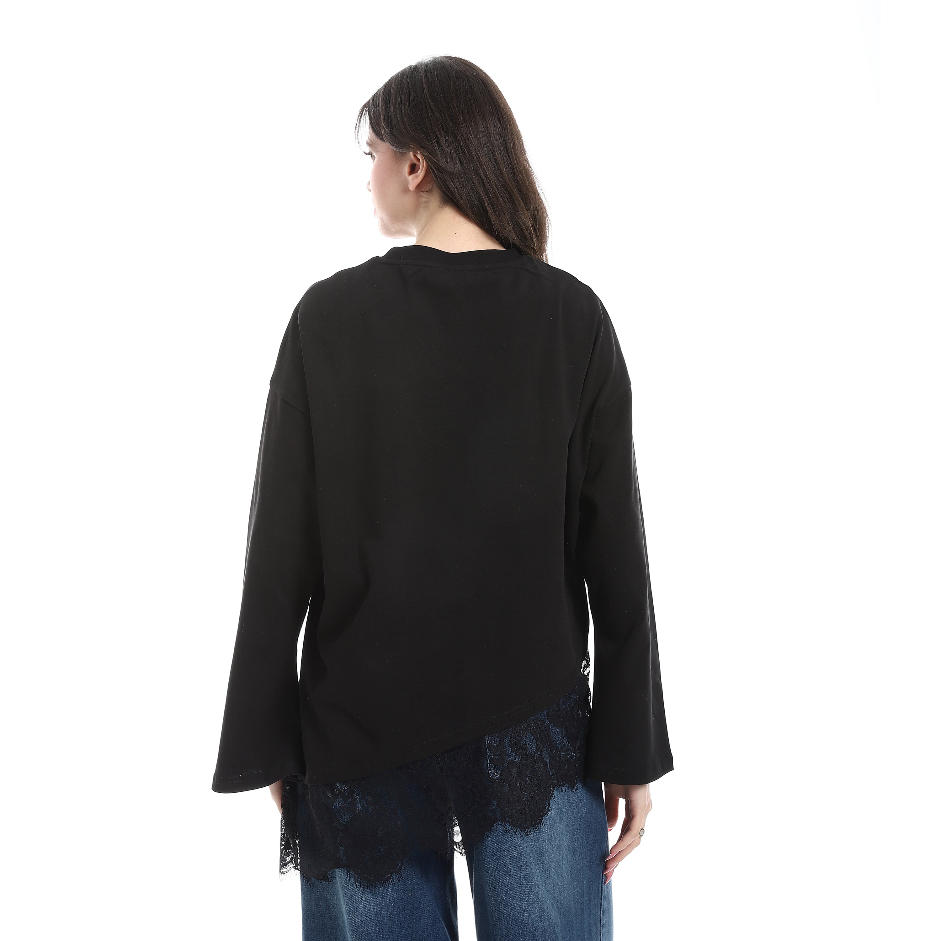 Crew neck long sleeve top