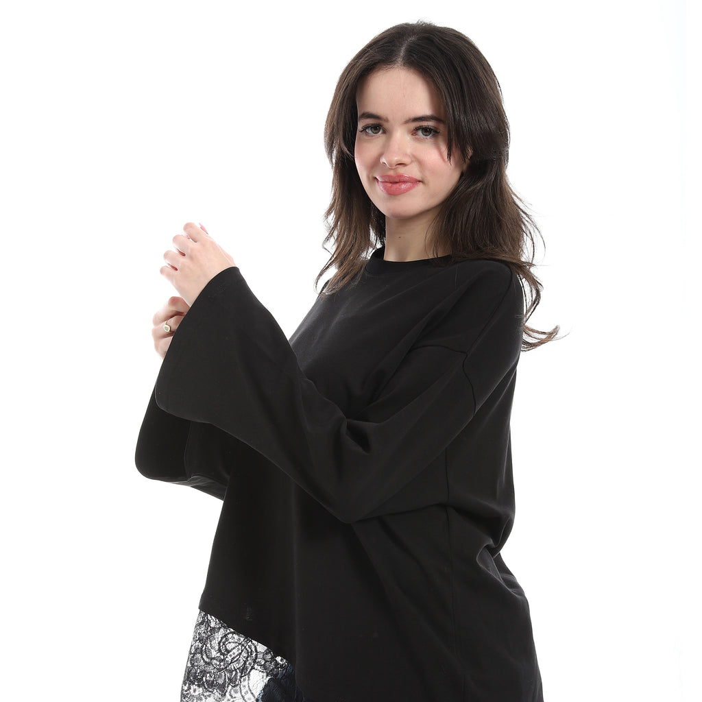 Crew neck long sleeve top