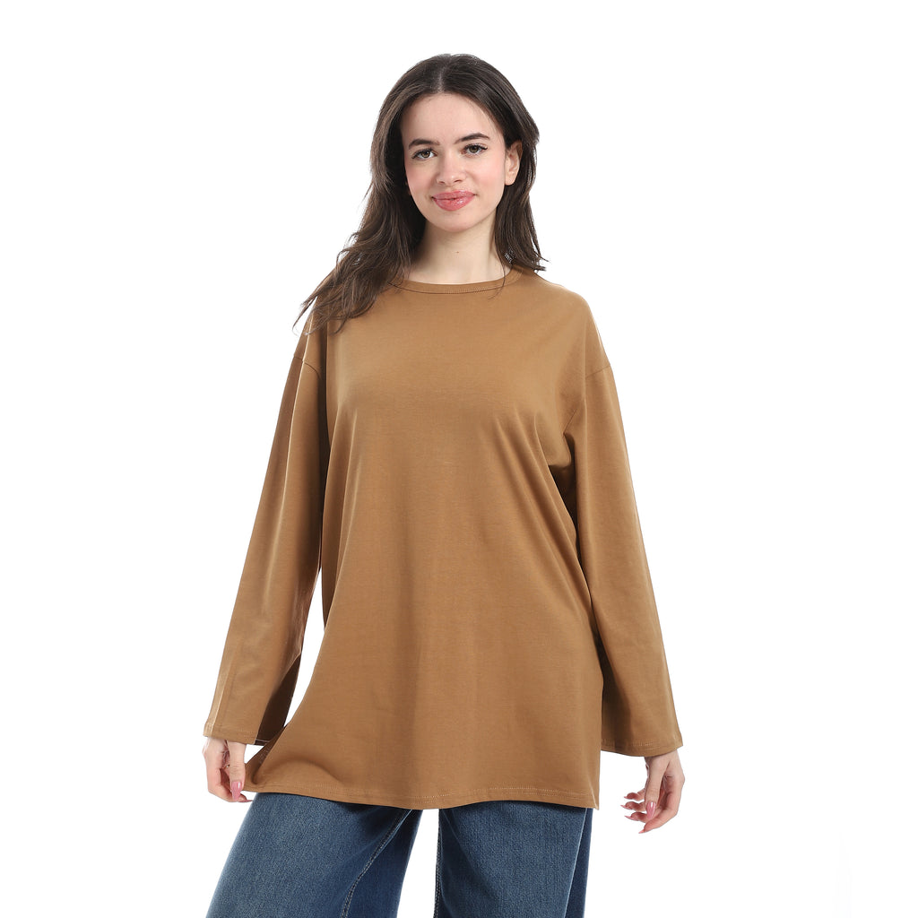 Crew neck long sleeve top